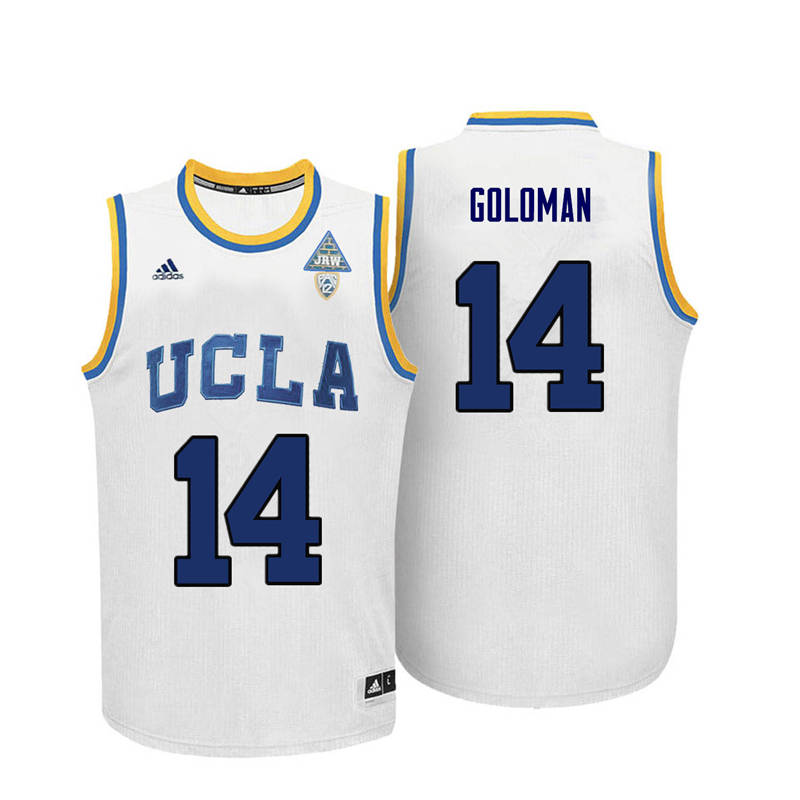 Men UCLA Bruins #14 Gyorgy Goloman College Basketball Jerseys-White - Click Image to Close